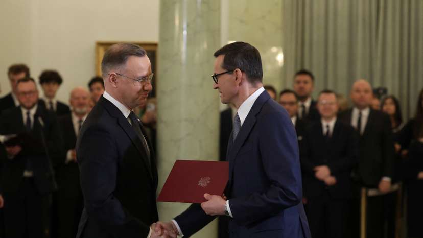 Poland's Morawiecki sworn in as prime minister ahead of confidence vote, in Warsaw