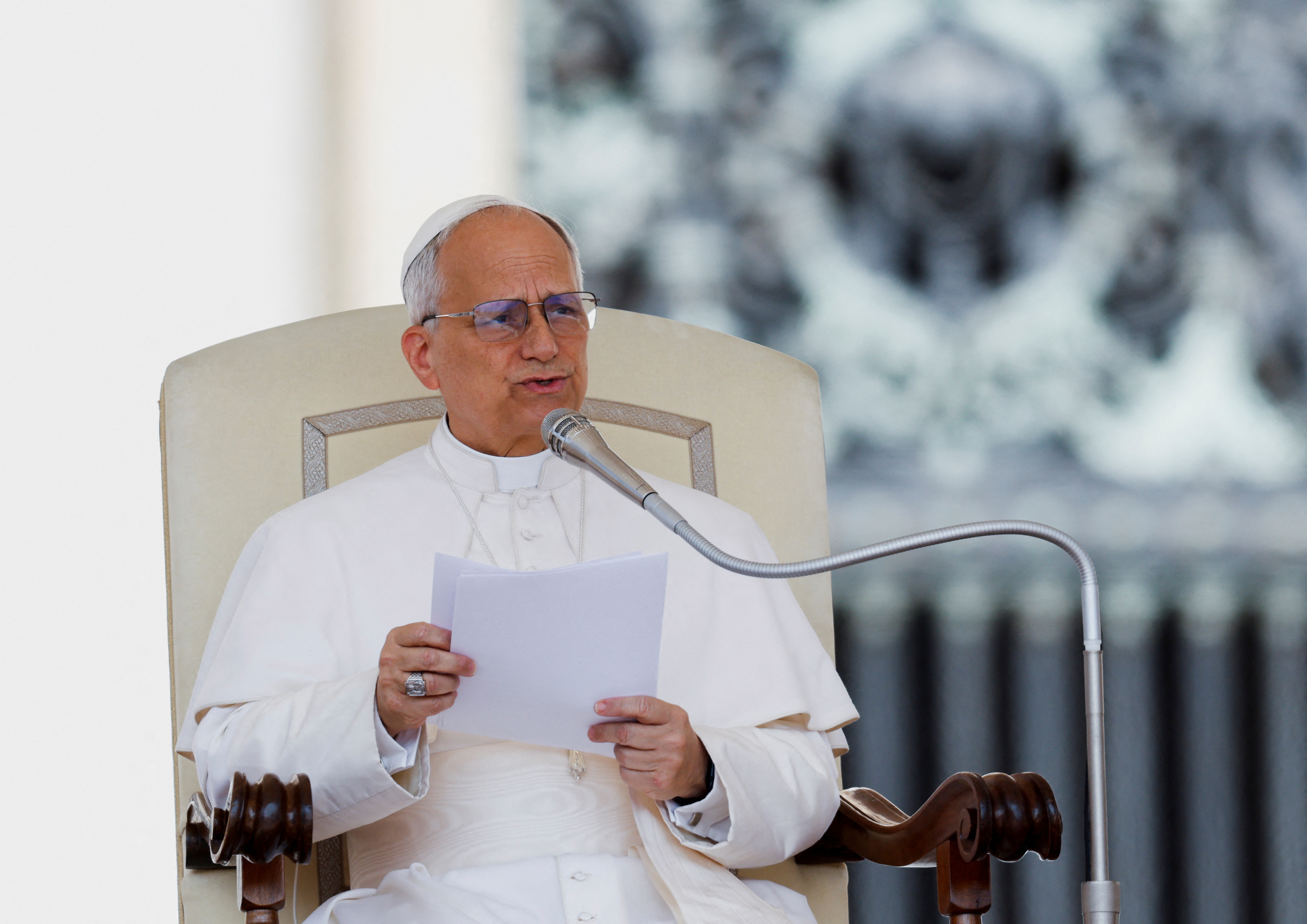 Pope Leo XIV holds general audience in St. Peter's Square, at the Vatican