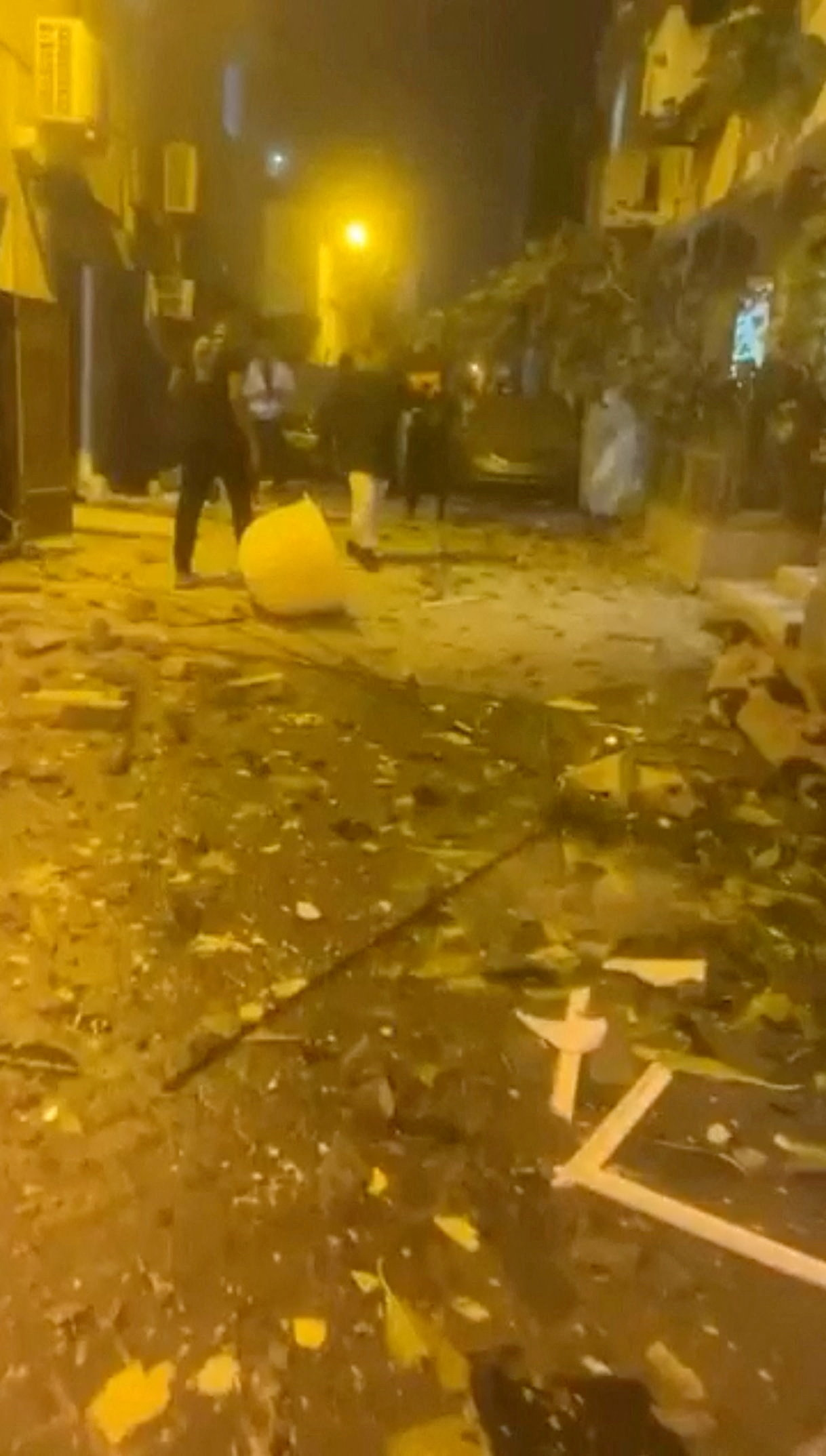 Aftermath of reported Iranian drone strikes in Sitra