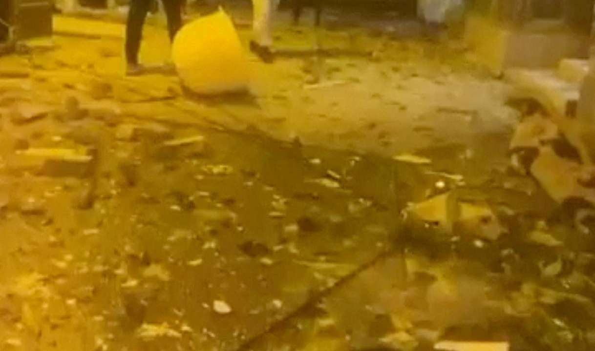 Aftermath of reported Iranian drone strikes in Sitra