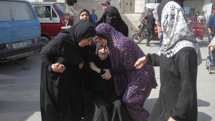 Aftermath of an Israeli strike on a school sheltering displaced people in Gaza City