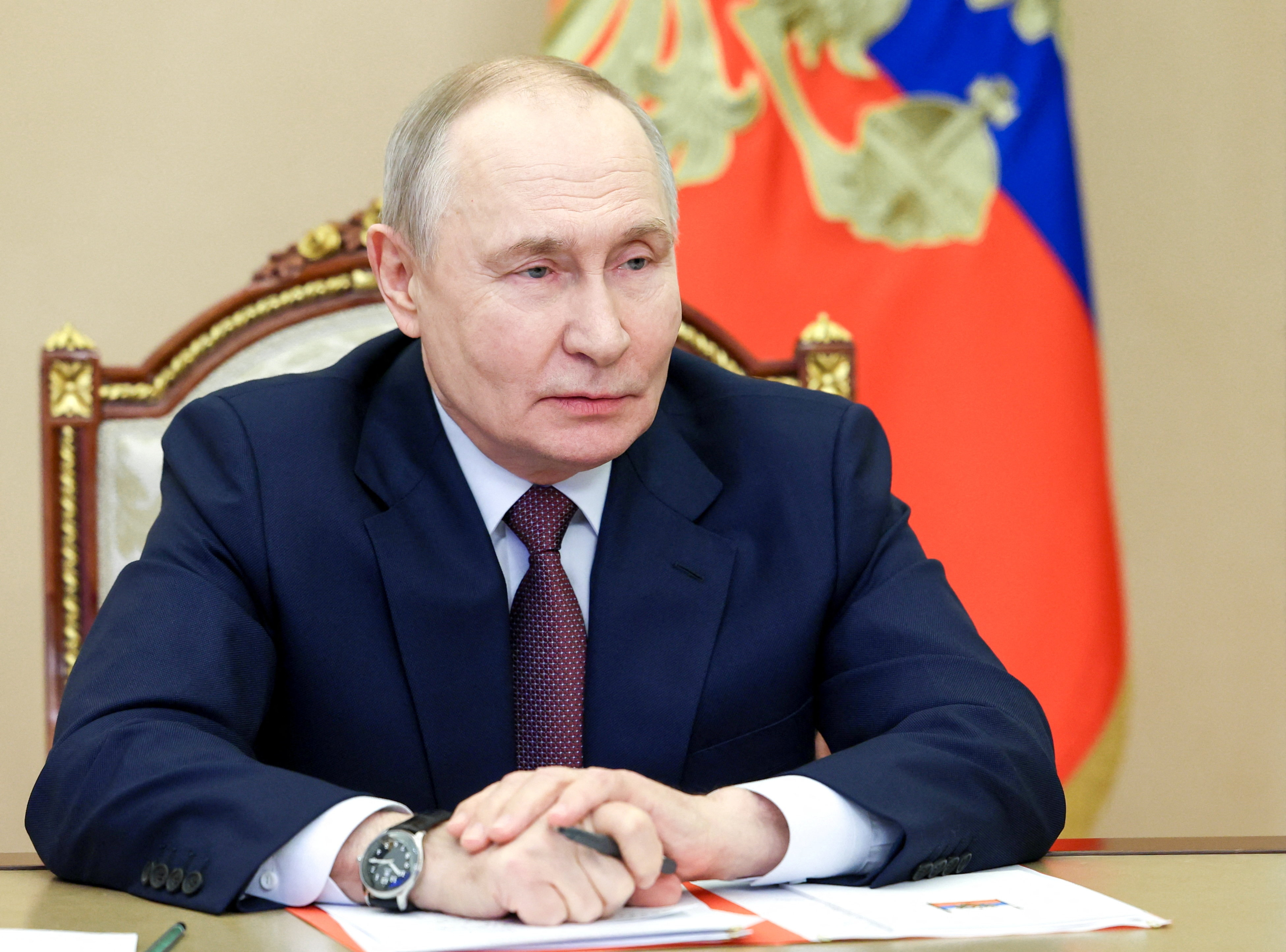 Russian President Putin chairs a Security Council meeting in Moscow