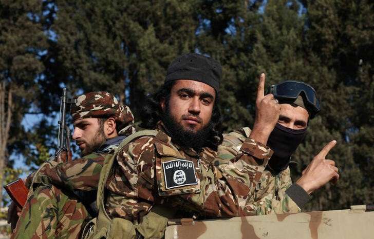 Rebel fighters in Damascus