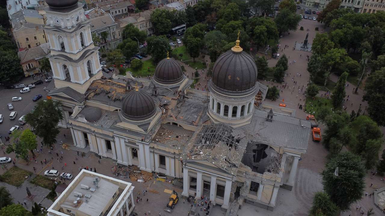 FILE PHOTO: Aftermath of a Russian missile attack in Odesa