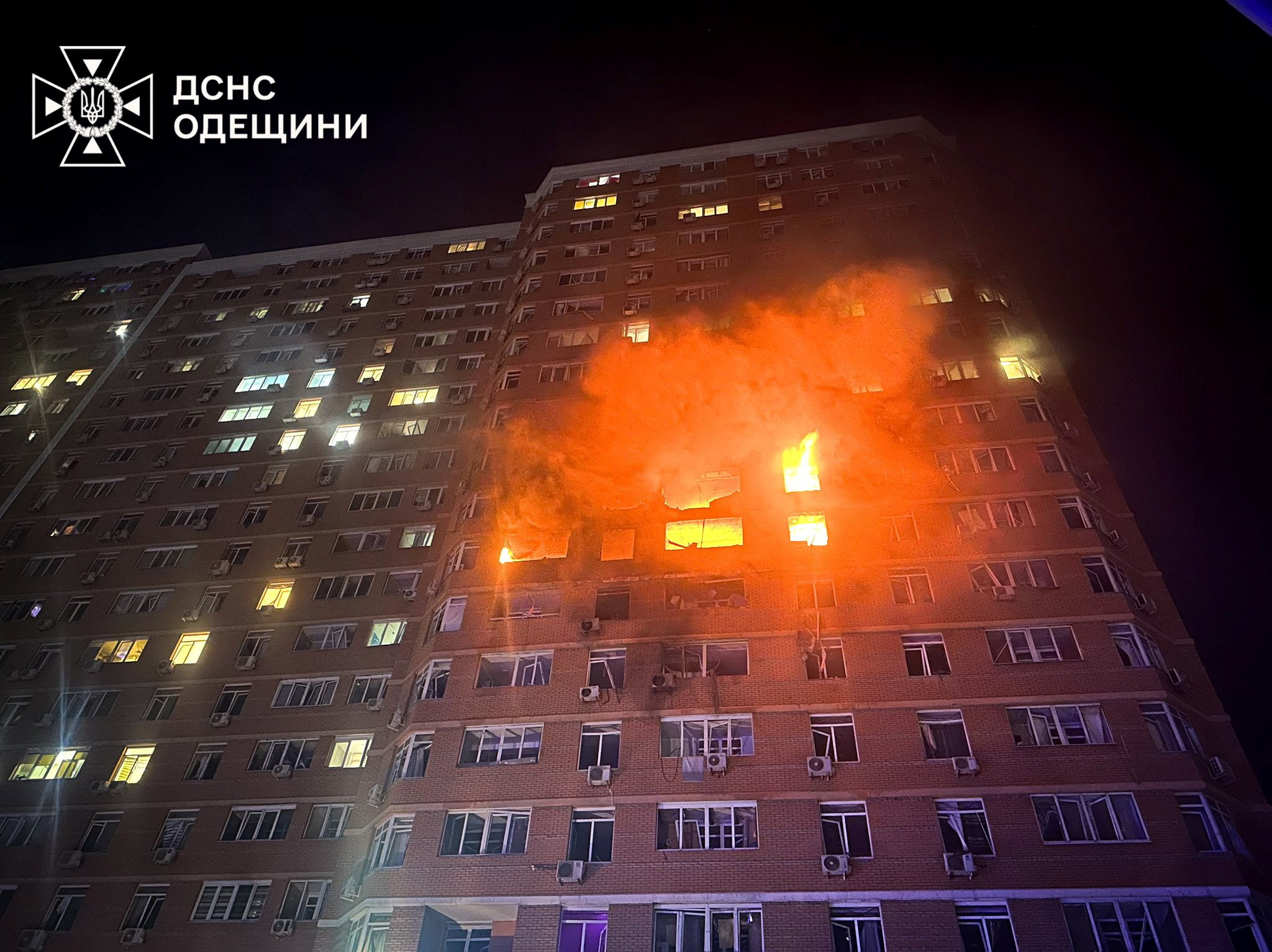 Aftermath of a Russian drone attack in Odesa
