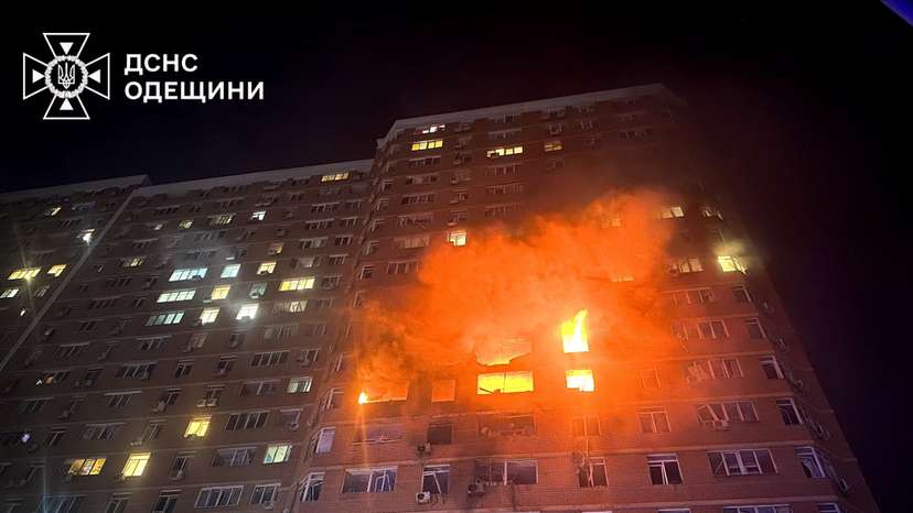 Aftermath of a Russian drone attack in Odesa