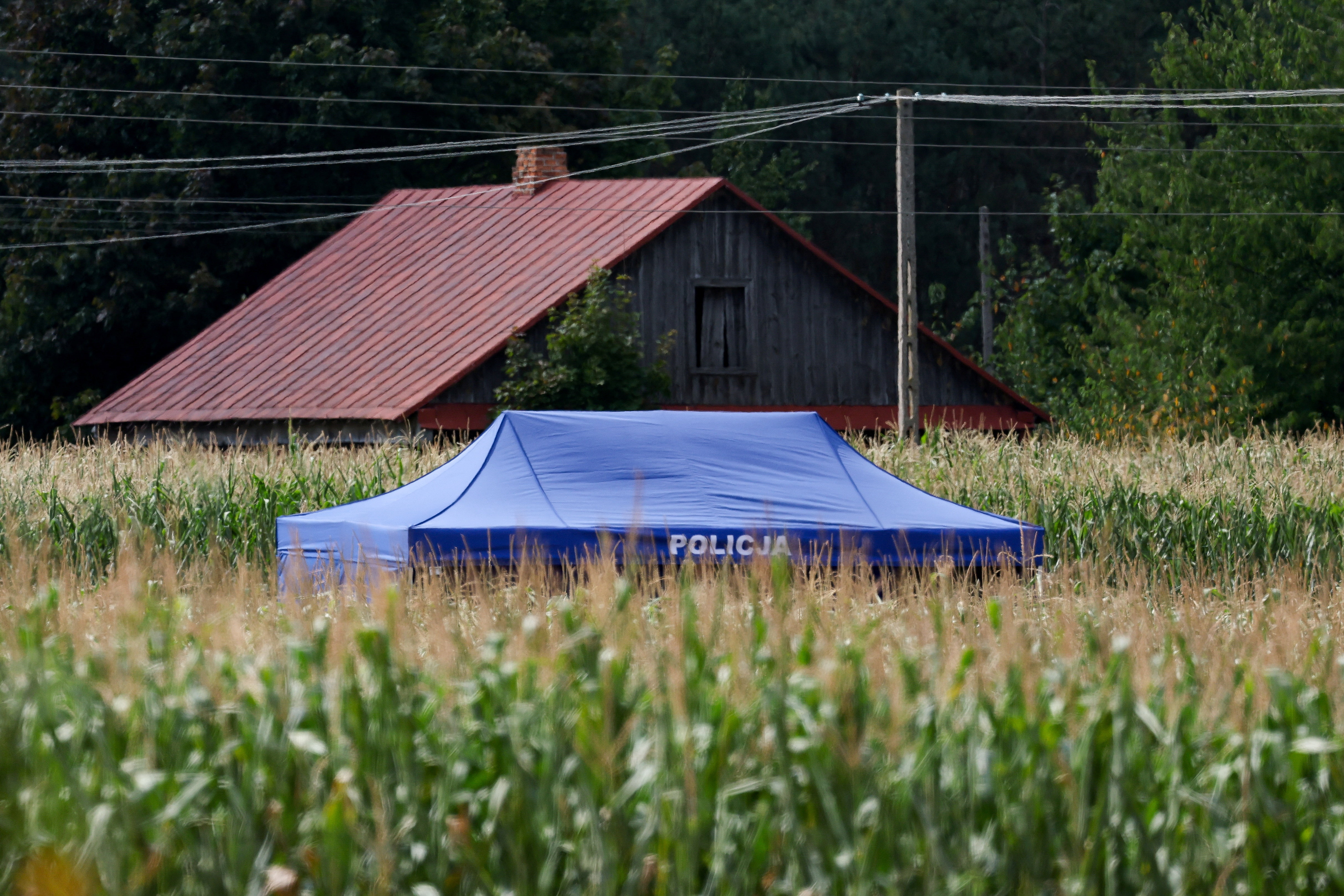 An unidentified object fell and exploded in a cornfield overnight in eastern Poland