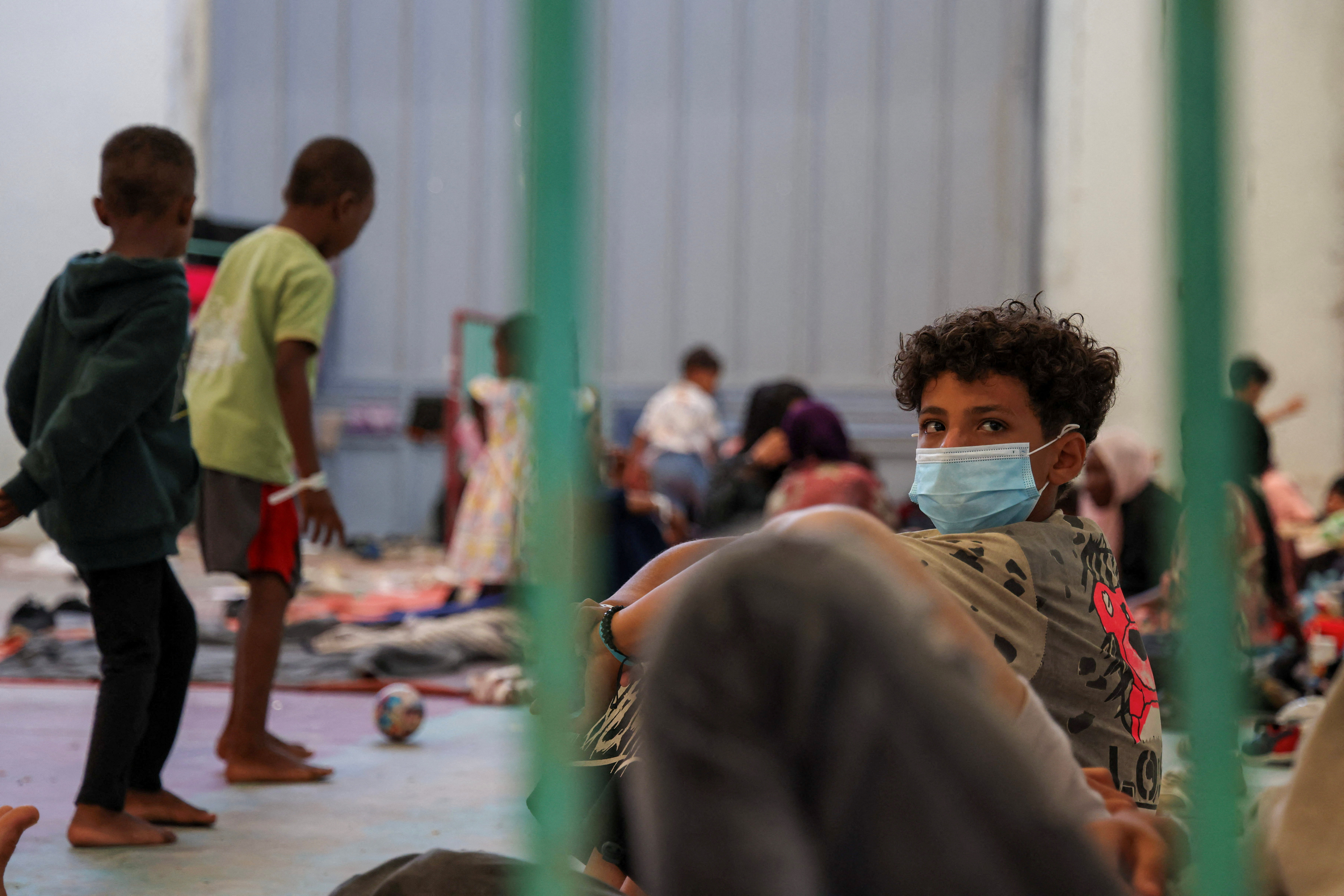 Newly-arrived migrants on the island of Crete