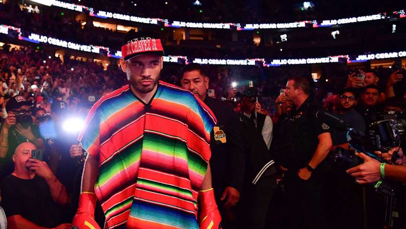 FILE PHOTO: Mexican boxer Julio Cesar Chavez Jr. fights against Jake Paul at Honda Center in Anaheim