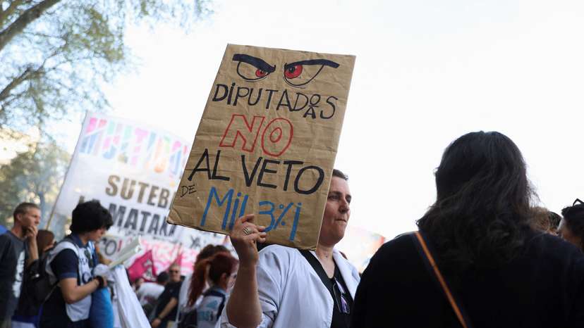 March to defend public universities, after Argentina's President Milei vetoed laws to boost funding, in Buenos Aires