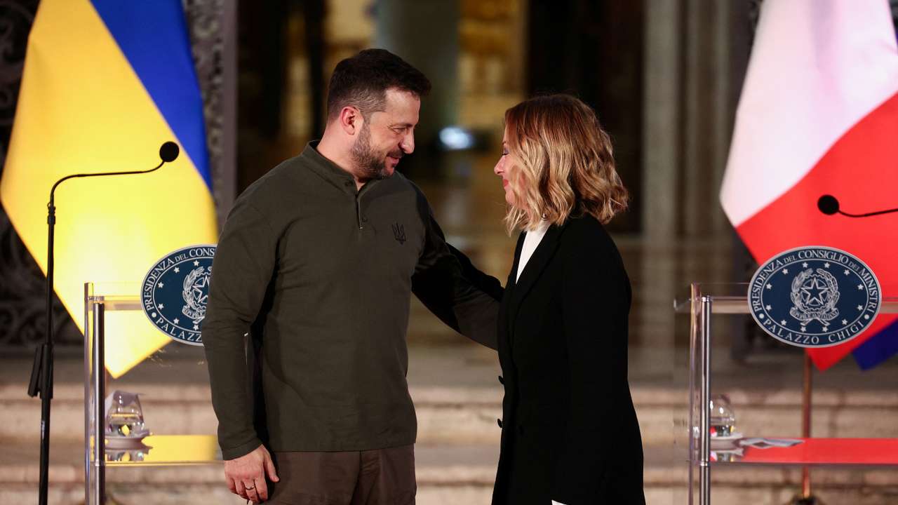 Ukraine's President Zelenskiy meets with Italian PM Meloni