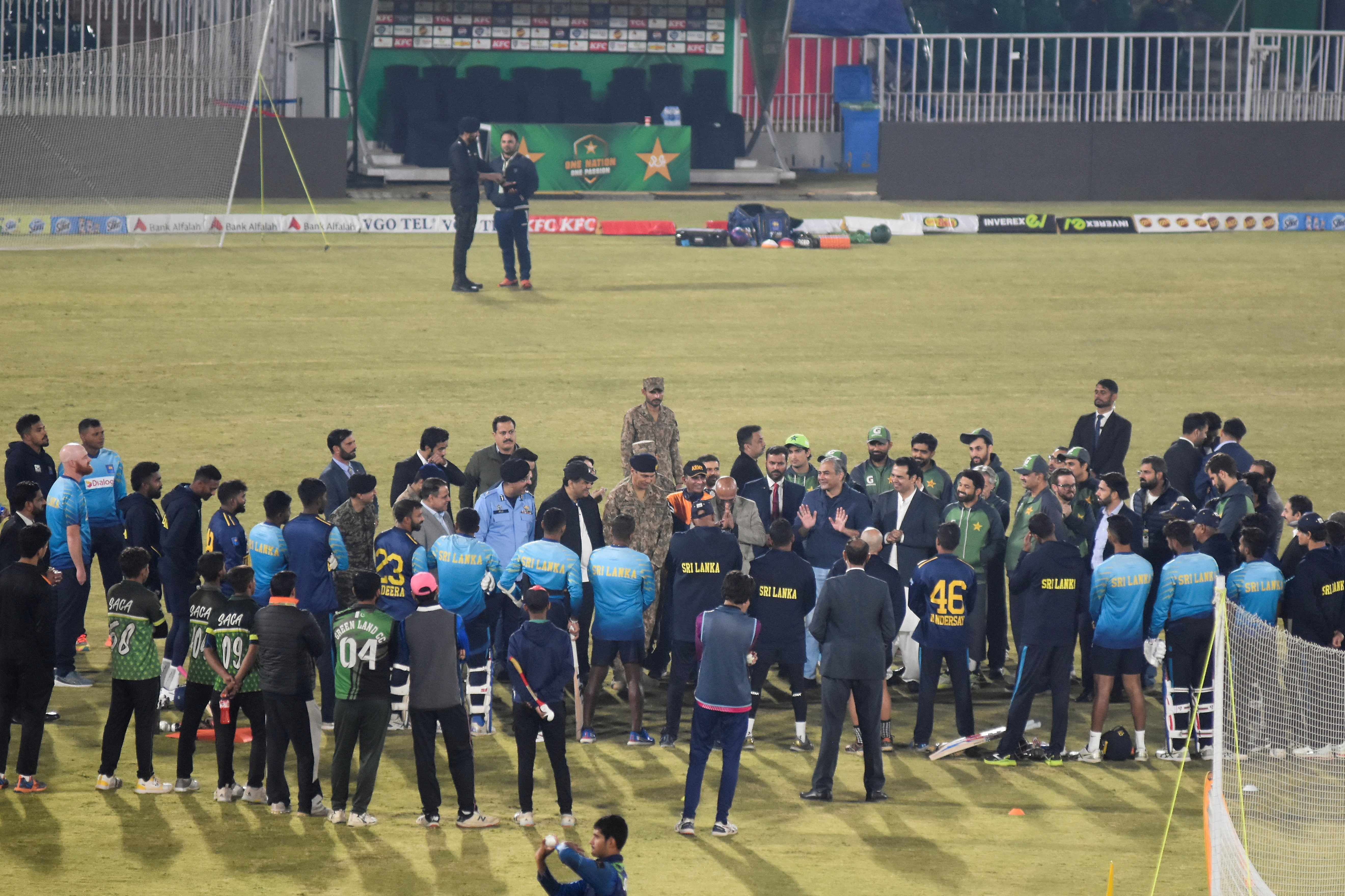 Practice session ahead of the match between Sri Lanka and Pakistan at Rawalpindi Cricket Stadium, in Rawalpindi