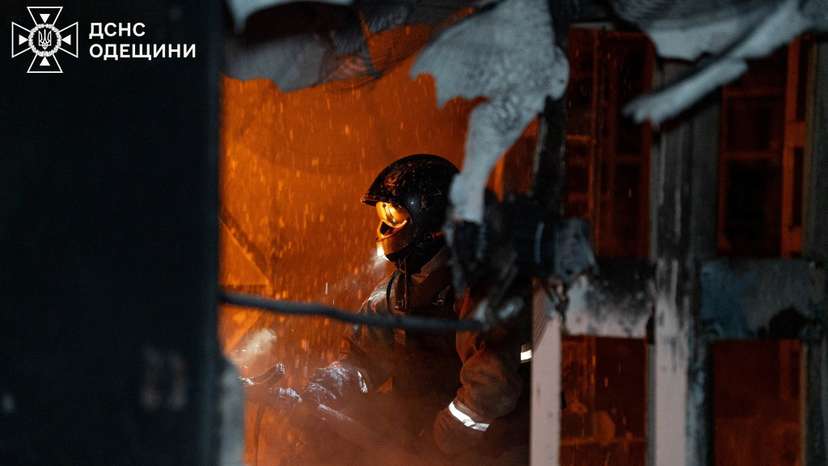 Aftermath of a Russian drone attack in Odesa