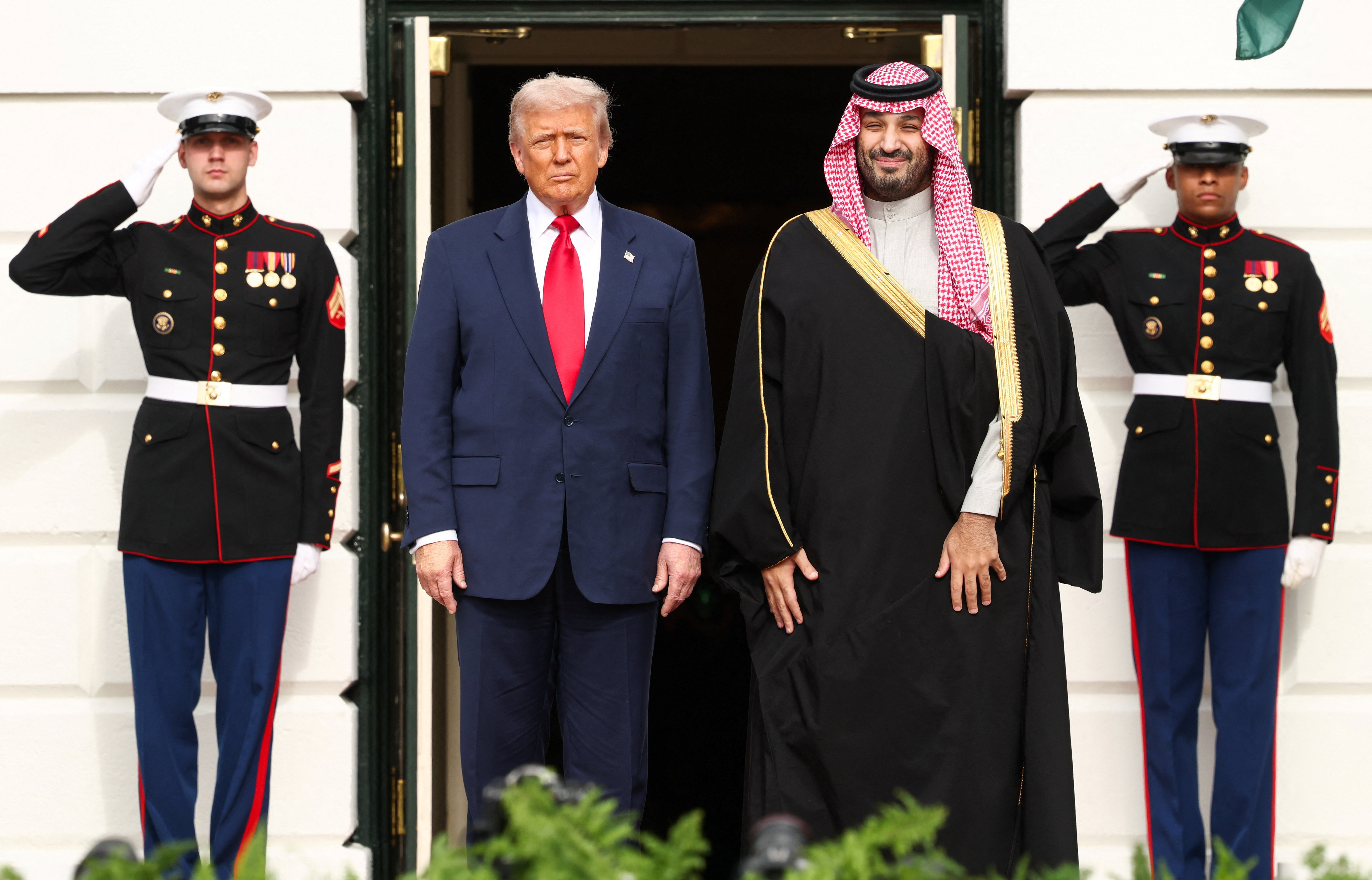 U.S. President Donald Trump meets Saudi Crown Prince Mohammed bin Salman at the White House in Washington