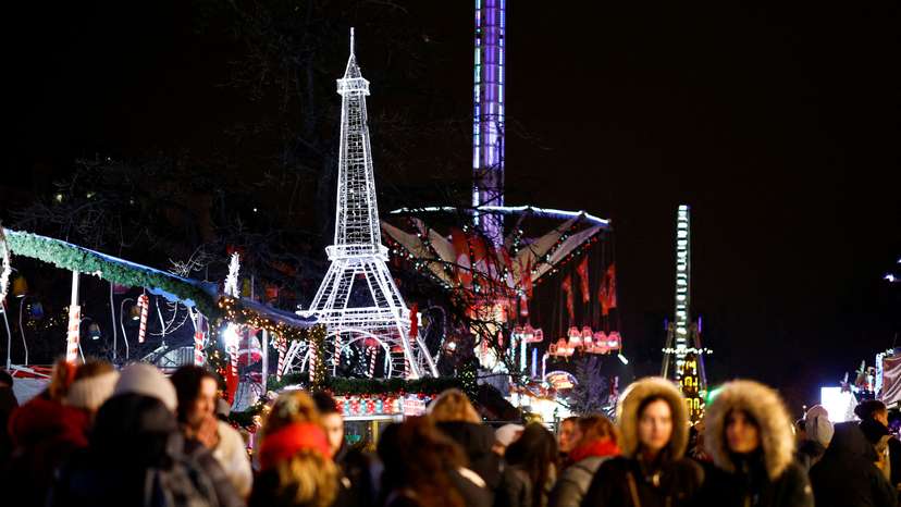 FILE PHOTO: Christmas holiday lights in Paris