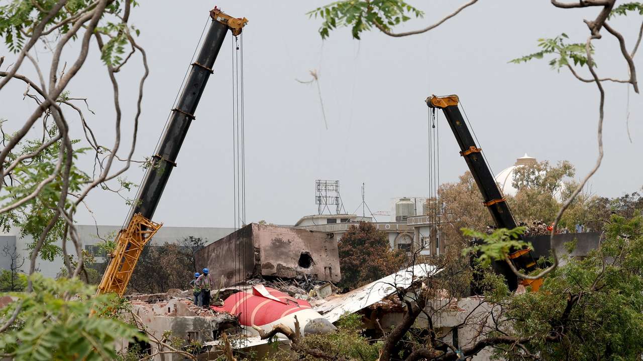 FILE PHOTO: Aftermath of the Air India aircraft crash during take-off in Ahmedabad