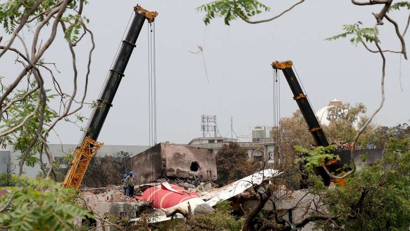 FILE PHOTO: Aftermath of the Air India aircraft crash during take-off in Ahmedabad