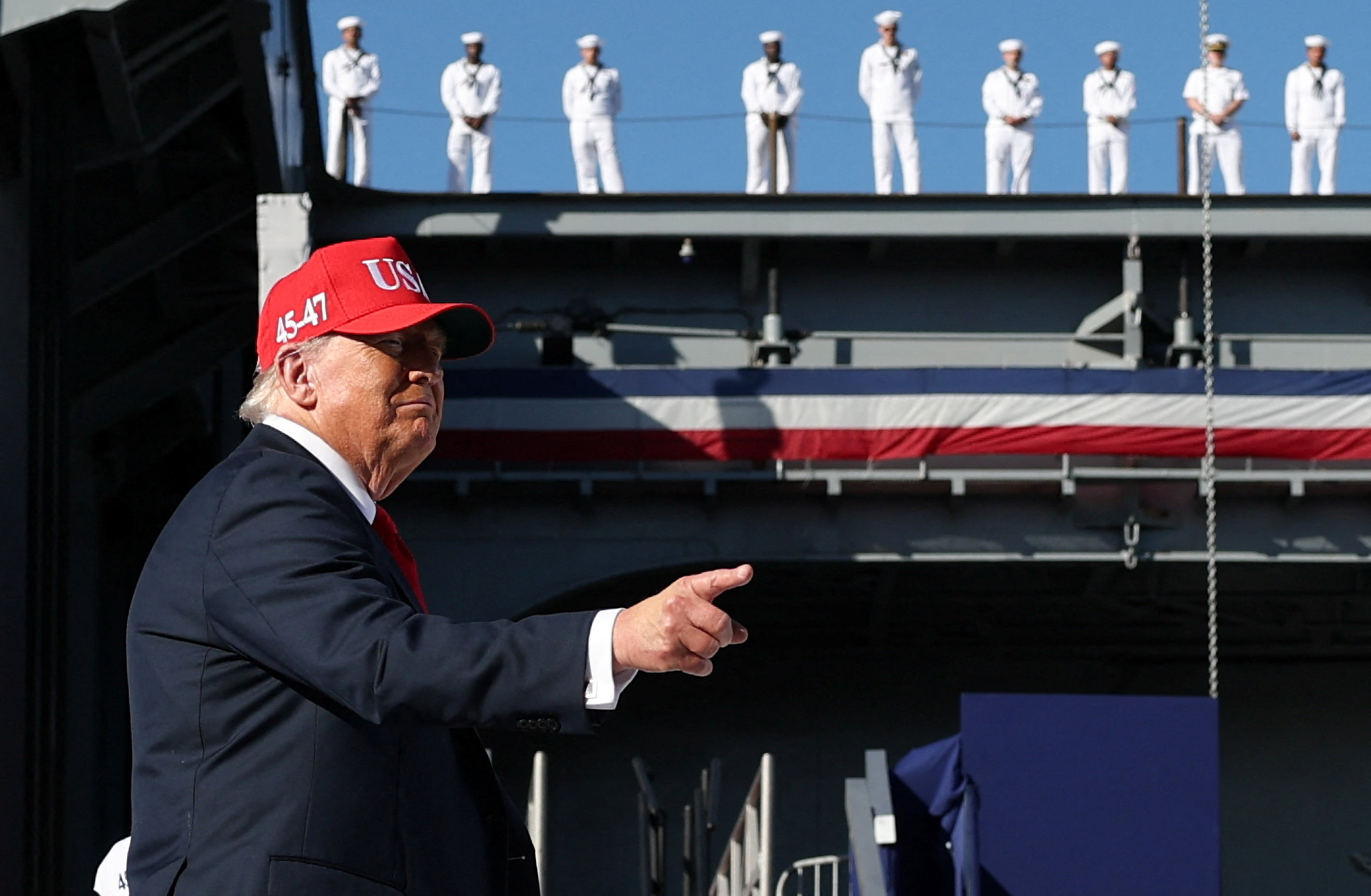 U.S. President Donald Trump visits Norfolk, Virginia