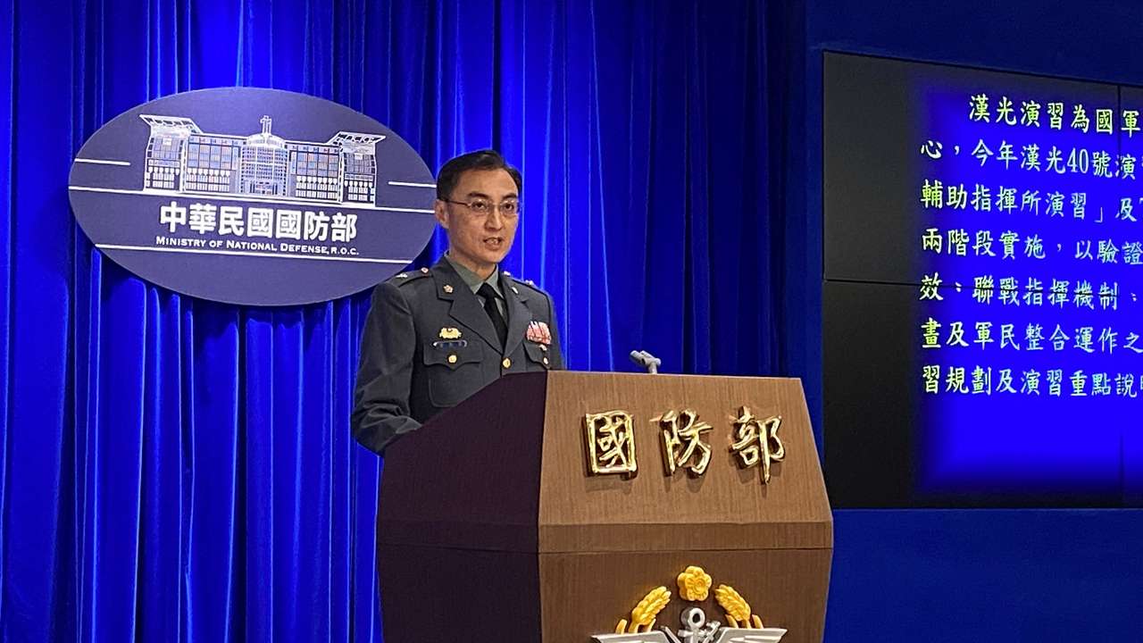 Taiwan Defence Ministry briefing in Taipei
