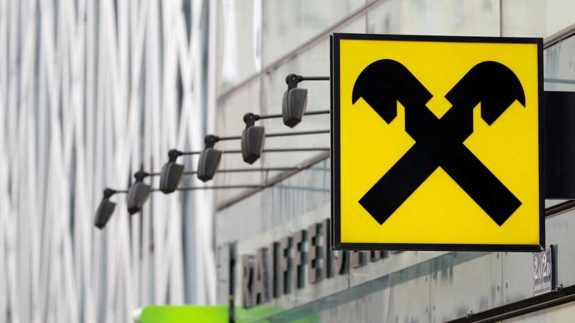 FILE PHOTO: The logo of Raiffeisen Bank International is pictured in Vienna