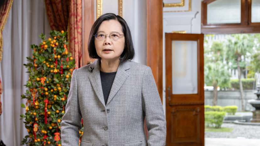Taiwanese President Tsai Ing-wen gives a Lunar New Year message