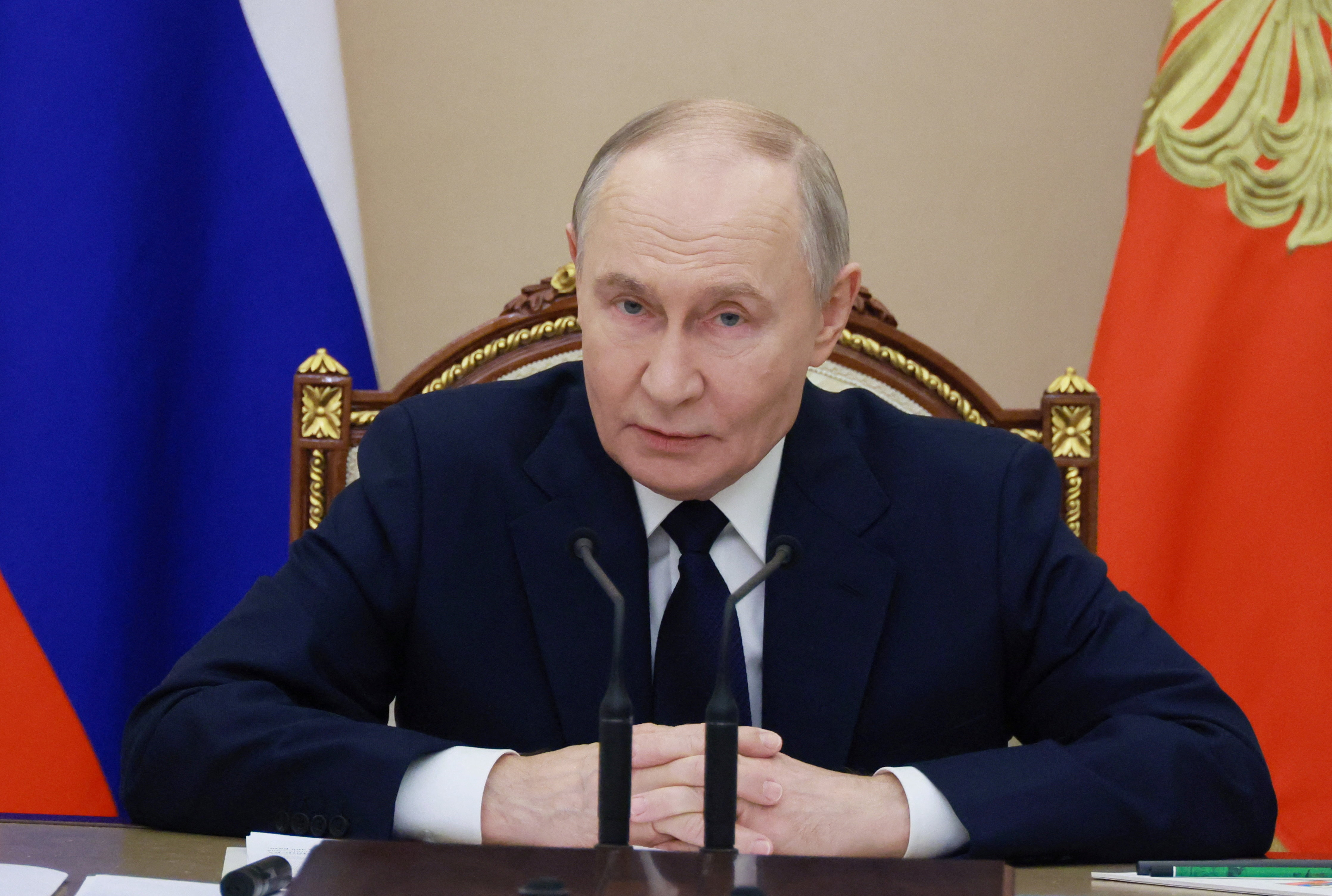 Russian President Putin chairs a meeting in Moscow