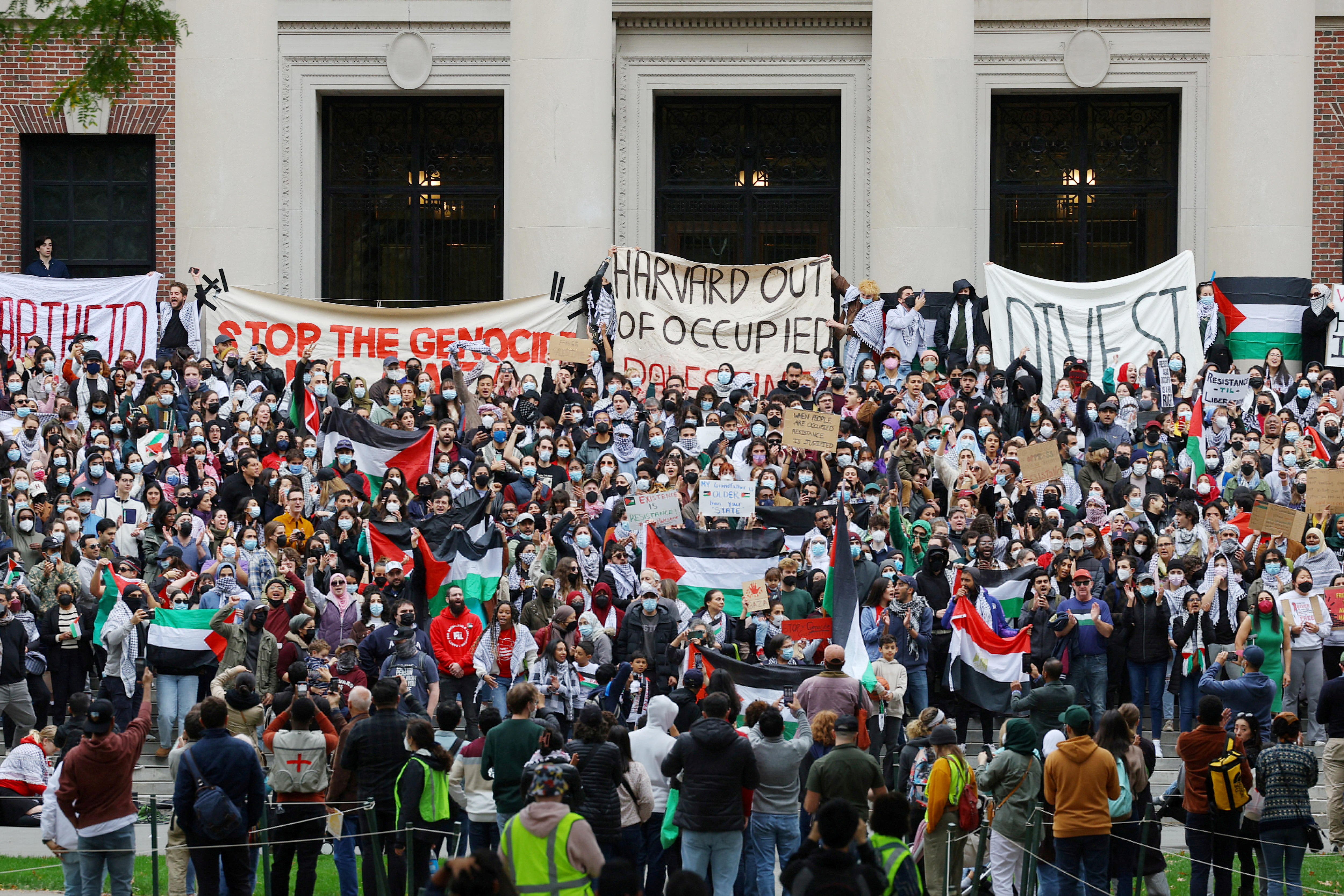 FILE PHOTO: "Stand with Palestinians Under Siege in Gaza" rally at Harvard University in Cambridge