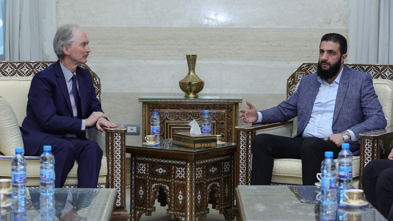 U.N. Syria envoy Geir Pedersen meets with head of Hayat Tahrir al-Sham and Syria's de facto leader, Ahmed al-Sharaa, also known as Abu Mohammed al-Golani in Damascus