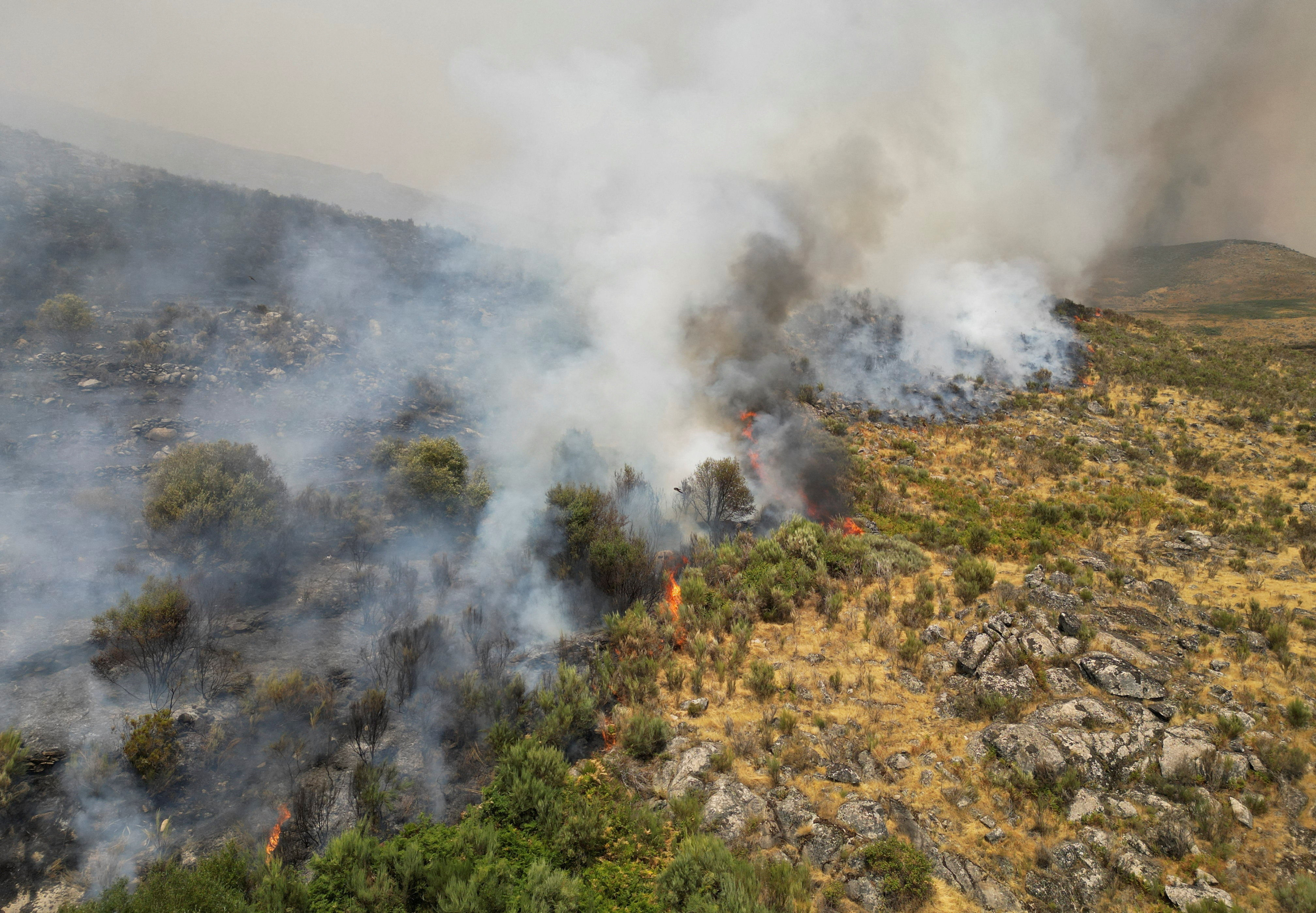 Wildfire in Unhais da Serra