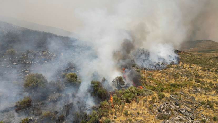 Wildfire in Unhais da Serra