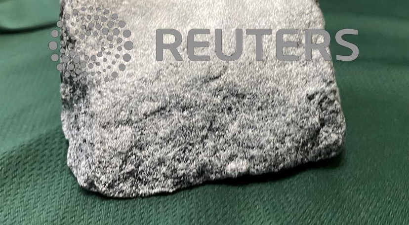 FILE PHOTO: A rock is displayed at Piedmont Lithium's headquarters in Belmont