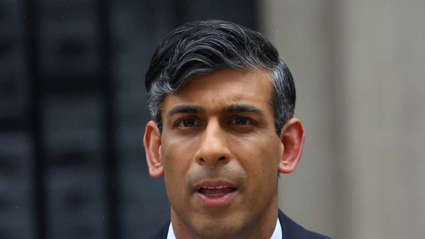 FILE PHOTO: British PM Sunak speaks at Downing Street, in London