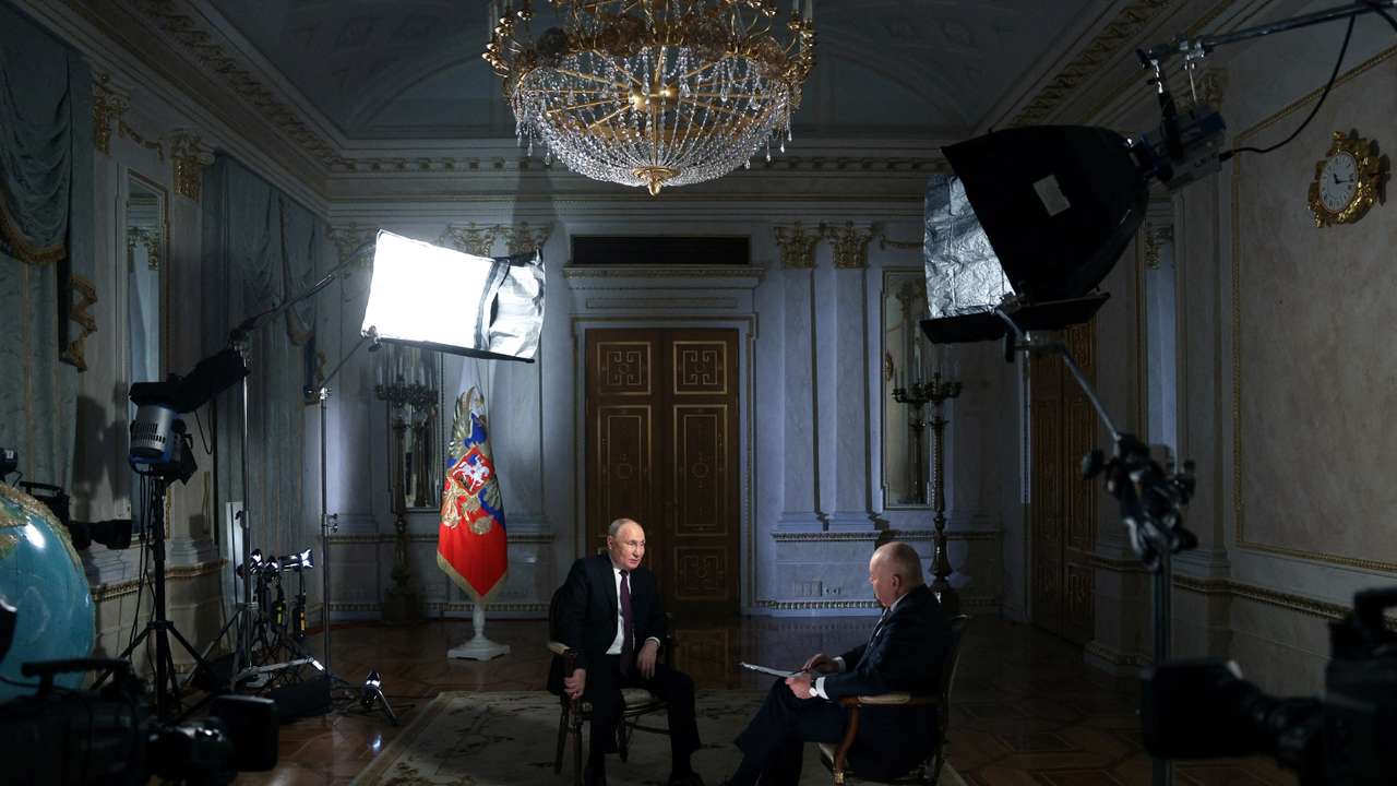 Russian President Putin gives interview in Moscow