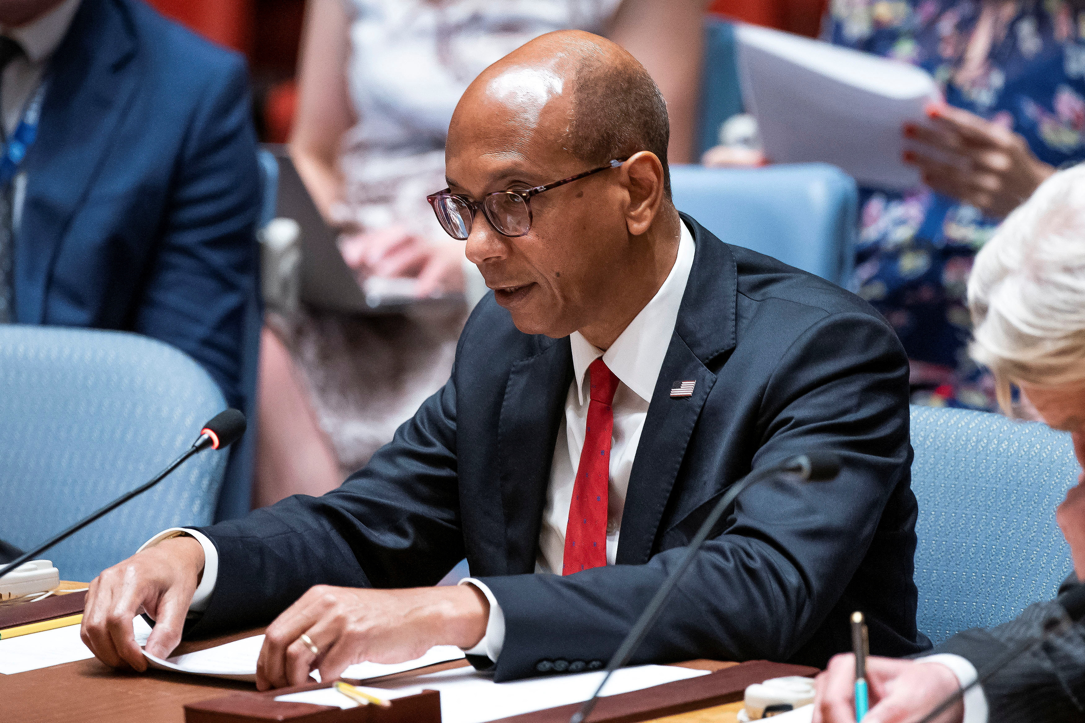 United Nations Security Council meeting on Middle East and Palestine at the United Nations Headquarters in New York