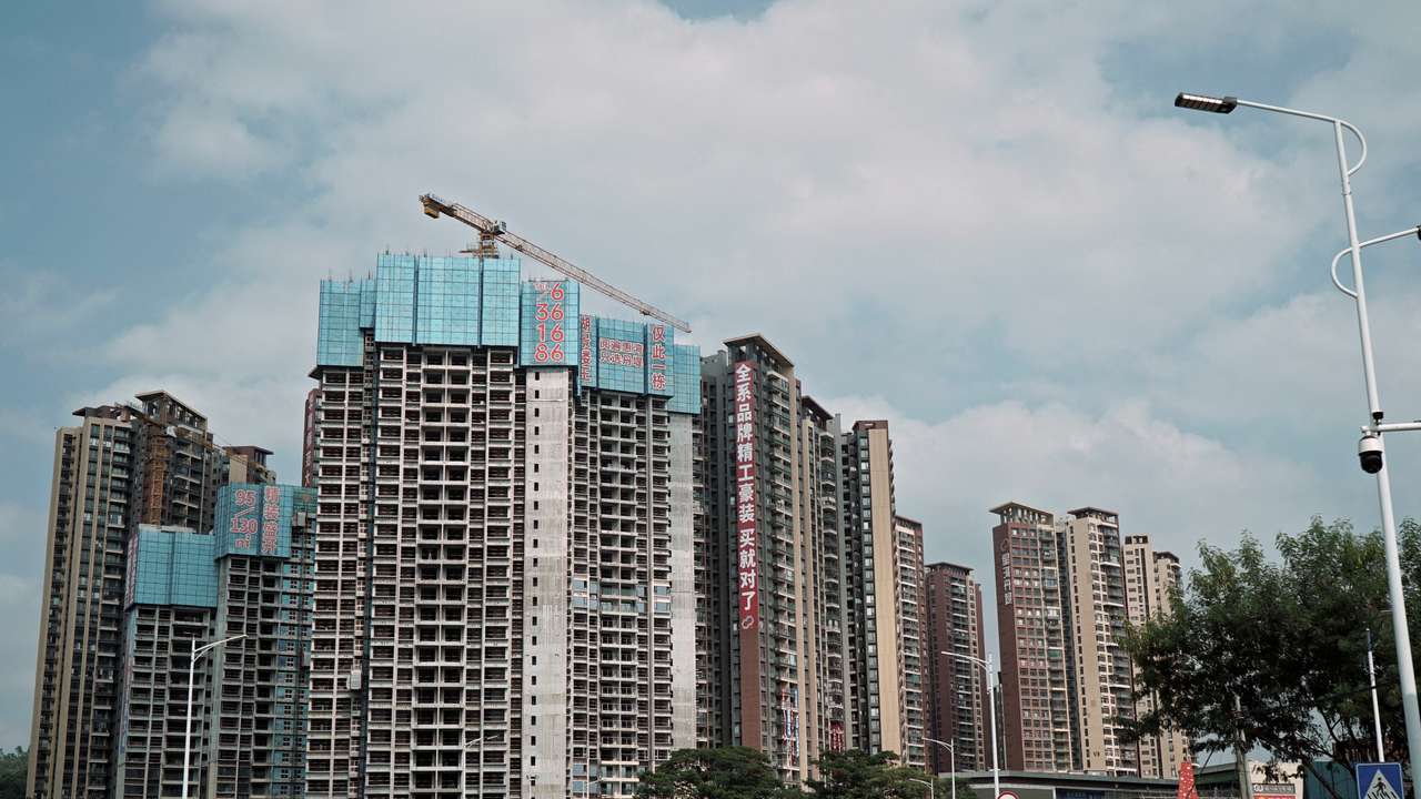 FILE PHOTO: Residential buildings under construction in Huizhou