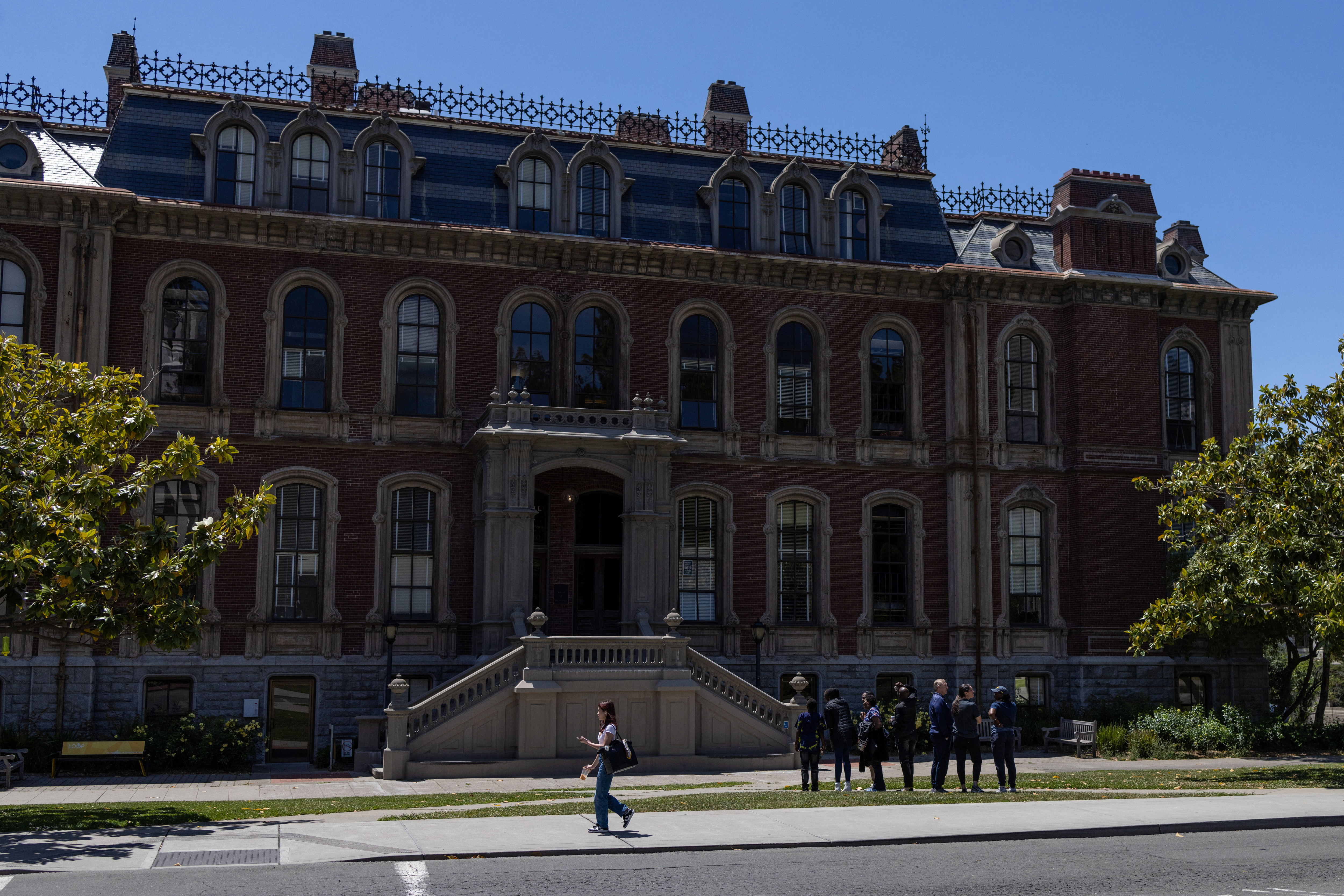 Prospective students tour the University of California, Berkeley campus before beginning of the new semester