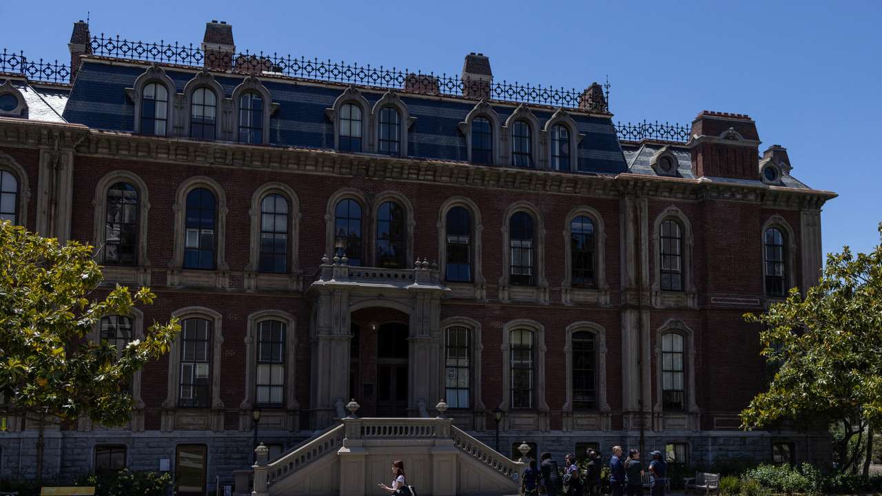 Prospective students tour the University of California, Berkeley campus before beginning of the new semester