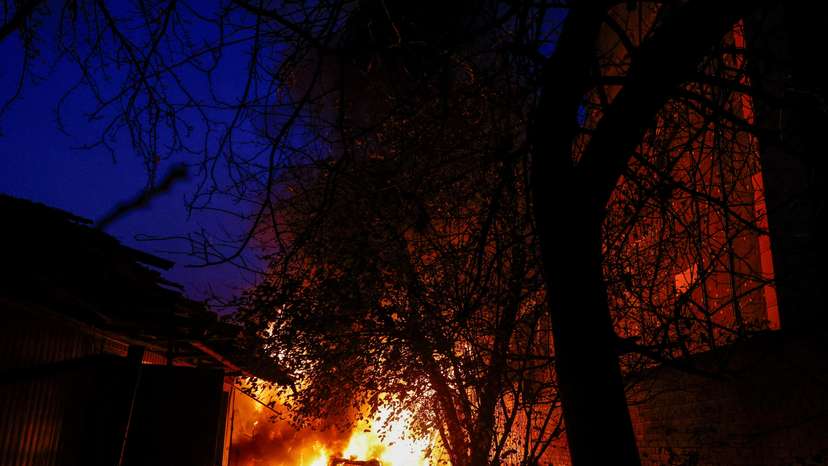 FILE PHOTO: Aftermath of a Russian drone attack in Kyiv