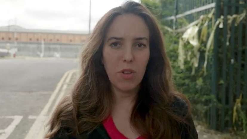 Stella Assange speaks outside the Belmarsh prison in London