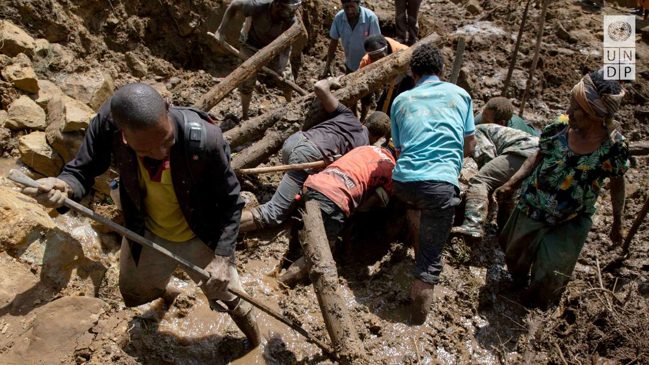 FILE PHOTO: Aftermath of a landslide in Enga Province