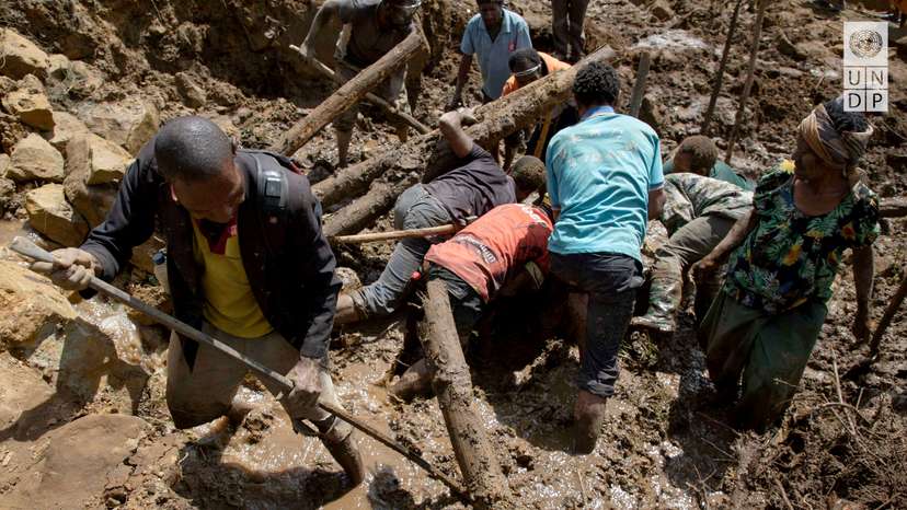 FILE PHOTO: Aftermath of a landslide in Enga Province