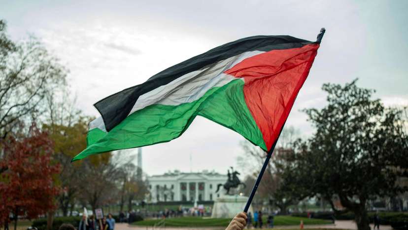 Pro-Palestinian Demonstrators Gather Outside The White House, in Washington