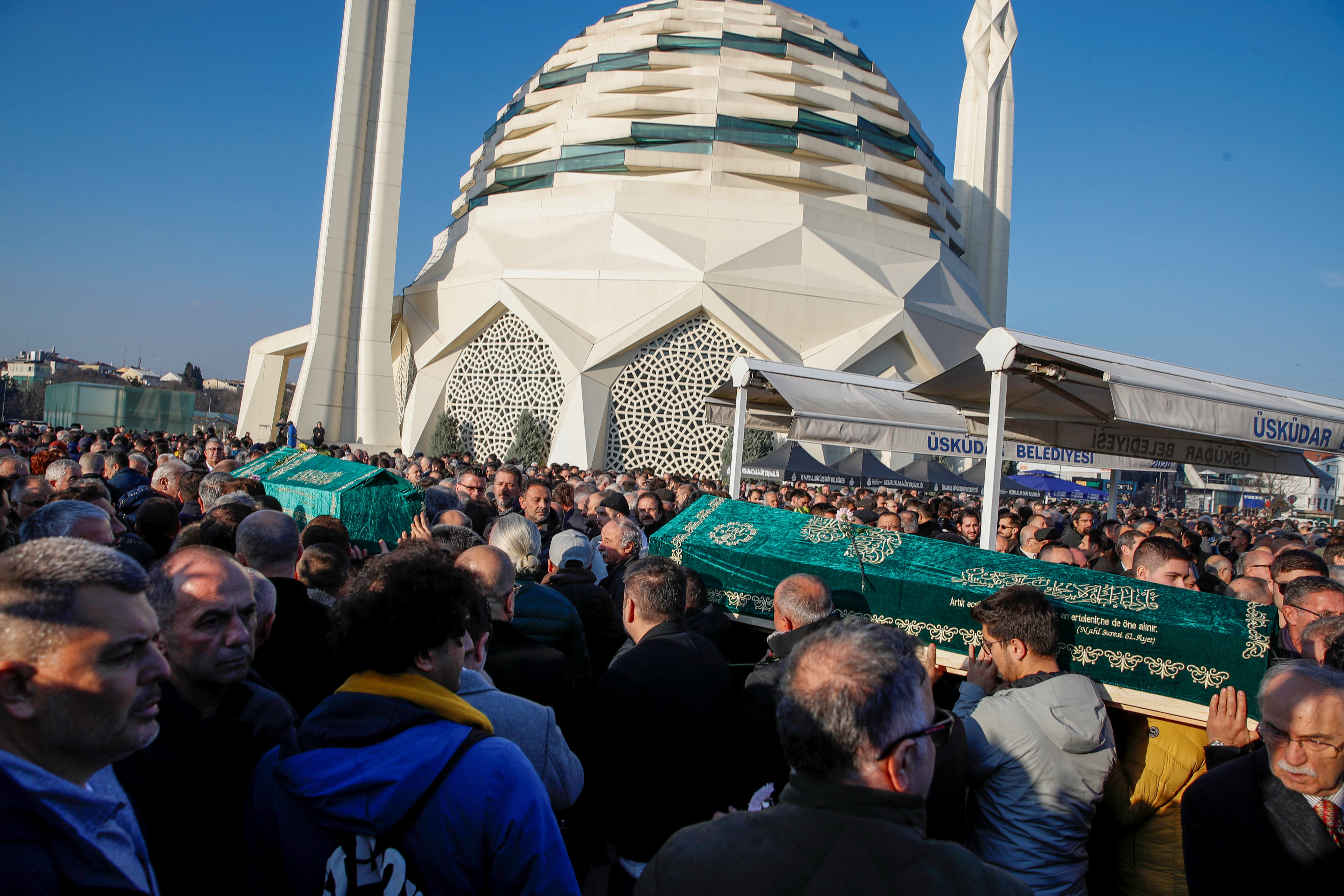 Funeral ceremony for hotel fire victims, in Istanbul