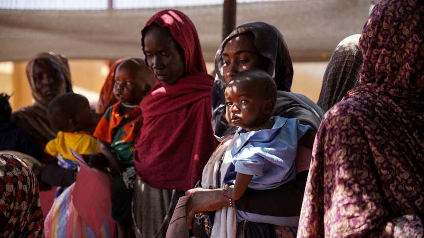 FILE PHOTO: Handout photograph of a woman and baby at the Zamzam displacement camp in North Darfur