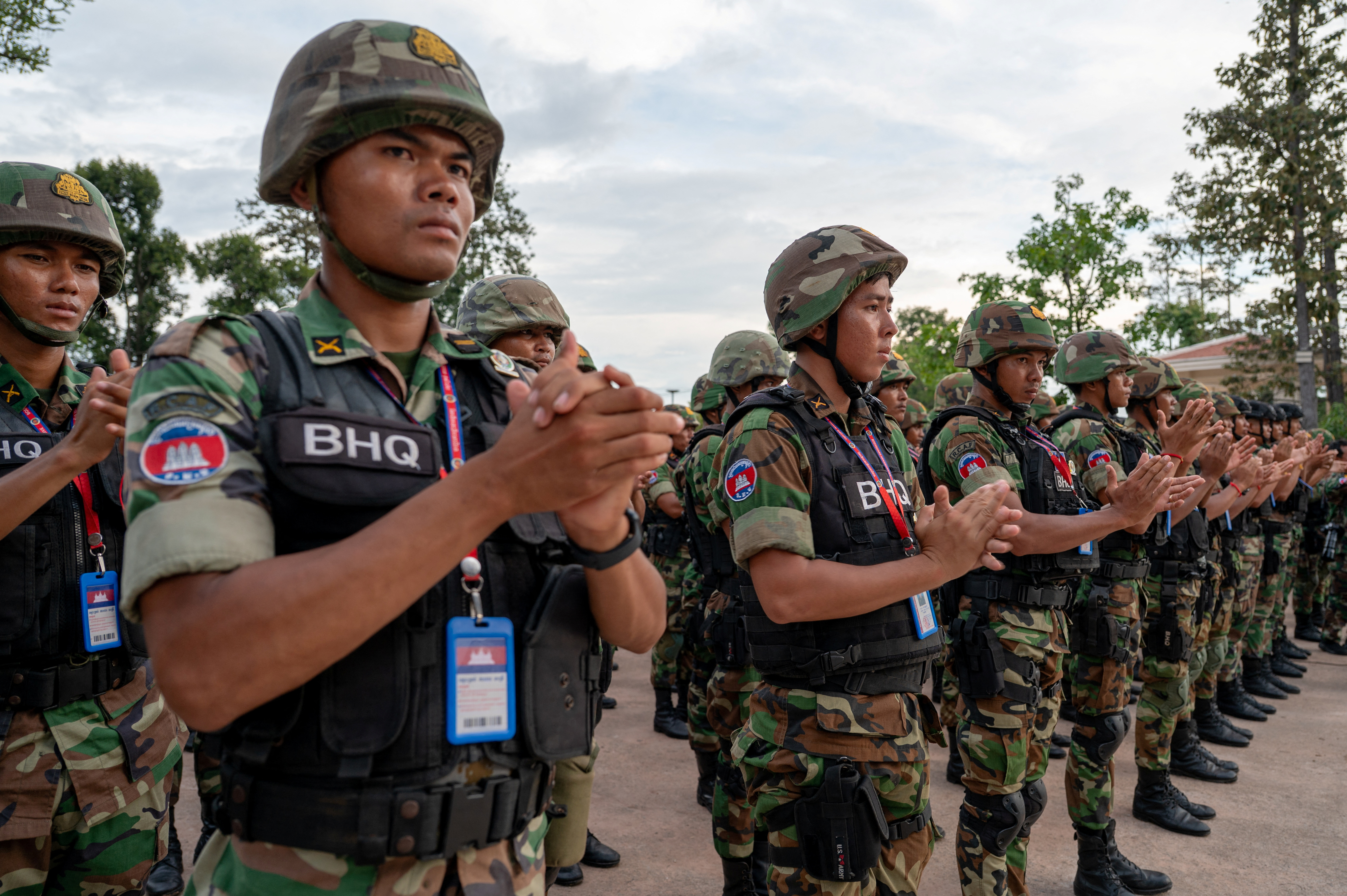Cambodia's Prime Minister Hun Manet visits a military base near Thailand-Cambodia border