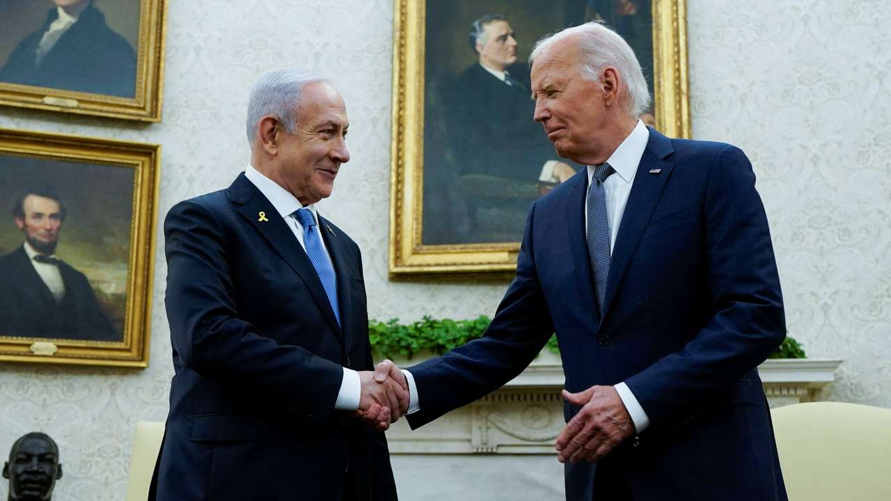 U.S. President Biden meets with Israeli PM Netanyahu at the White House in Washington