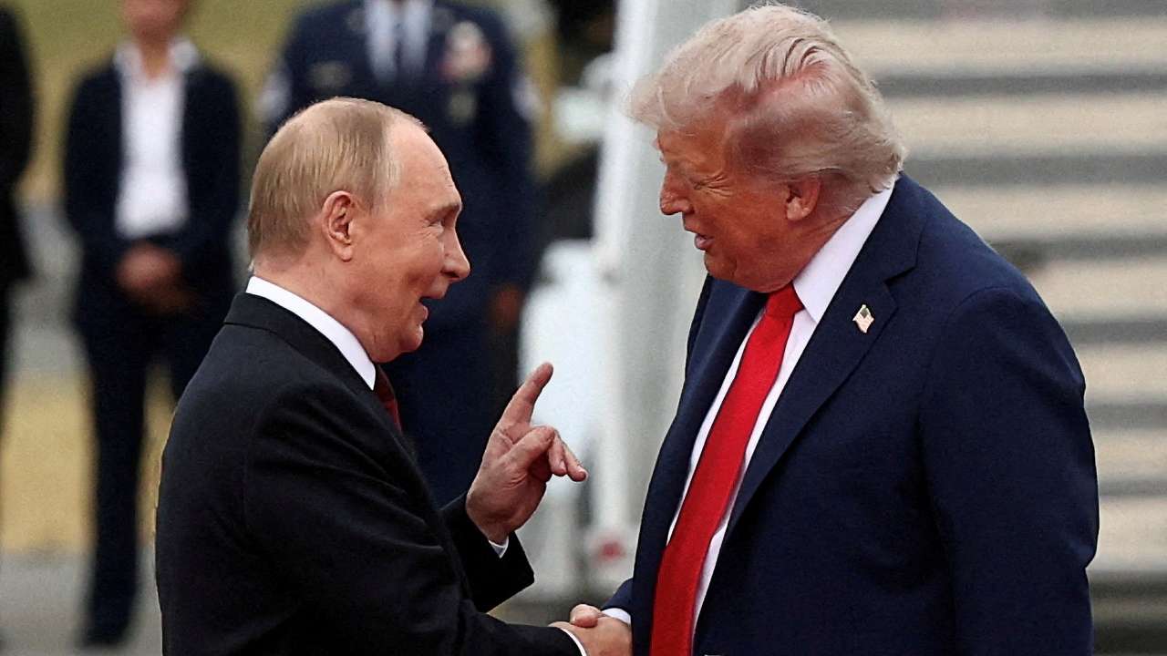 FILE PHOTO: U.S. President Trump meets with Russian President Putin in Alaska