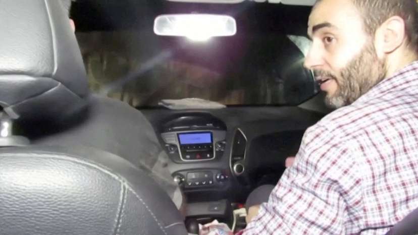 A screengrab shows according to the Israeli Army, Hamas Gaza chief Mohammad Sinwar, taken from a handout video