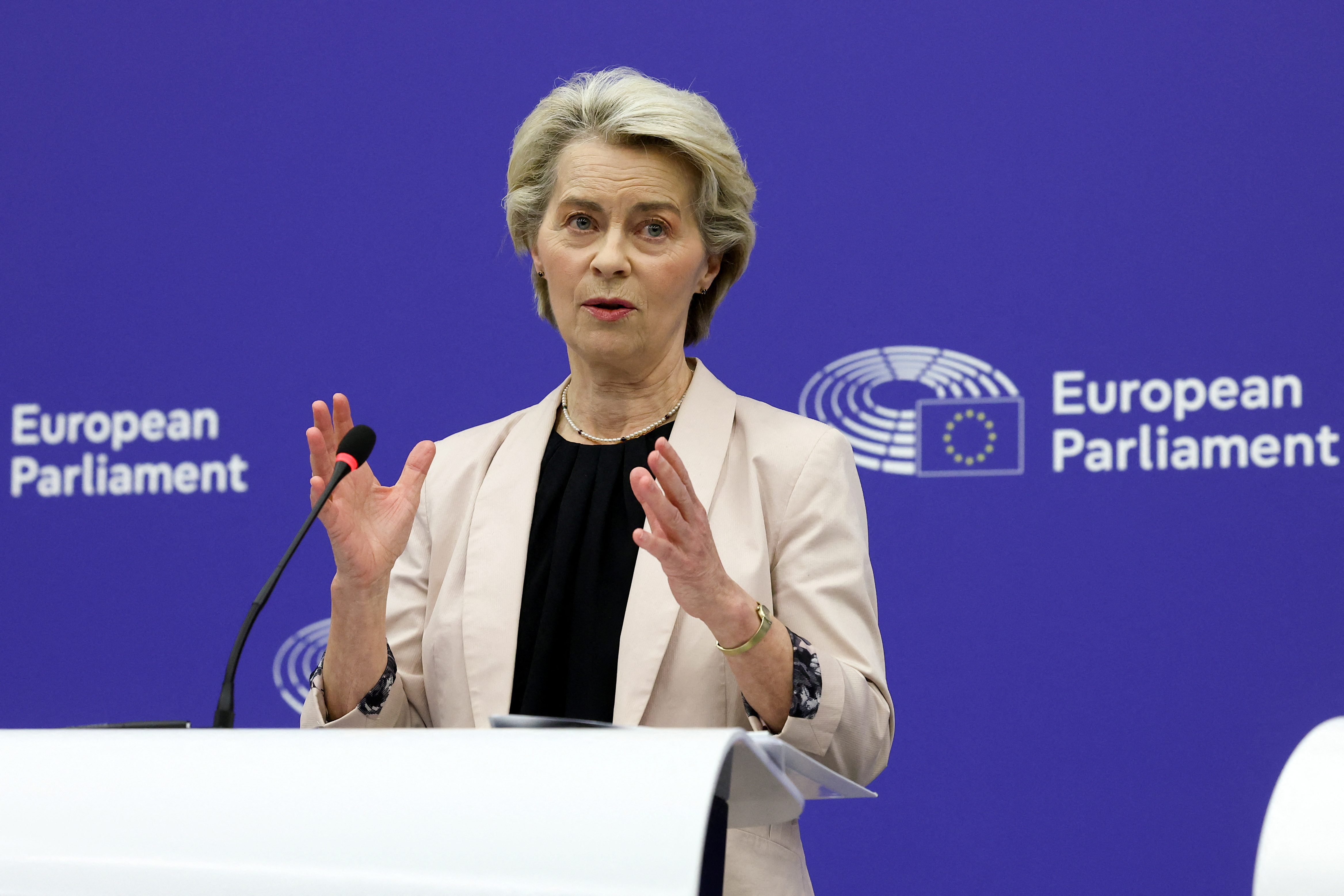 European Parliament votes on approving the new European Commission, in Strasbourg