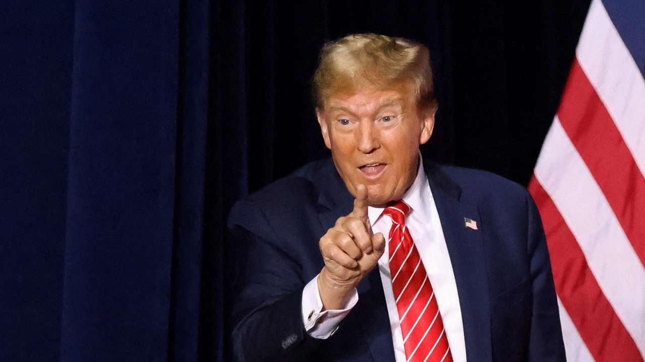 FILE PHOTO: Former U.S. President Trump hosts a campaign rally, in Rome, Georgia